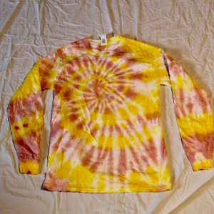 Long Sleeve Tie Dye T Shirt Unisex Womens Mens Small S