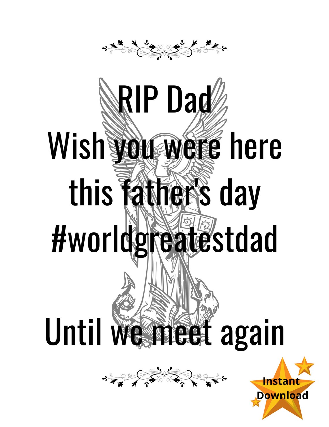 RIP Dad Wall Art Digital Download Wall Decor Etsy