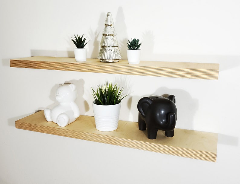 Floating Birch Plywood Shelf Livingroom Shelf Kitchen Shelf Etsy