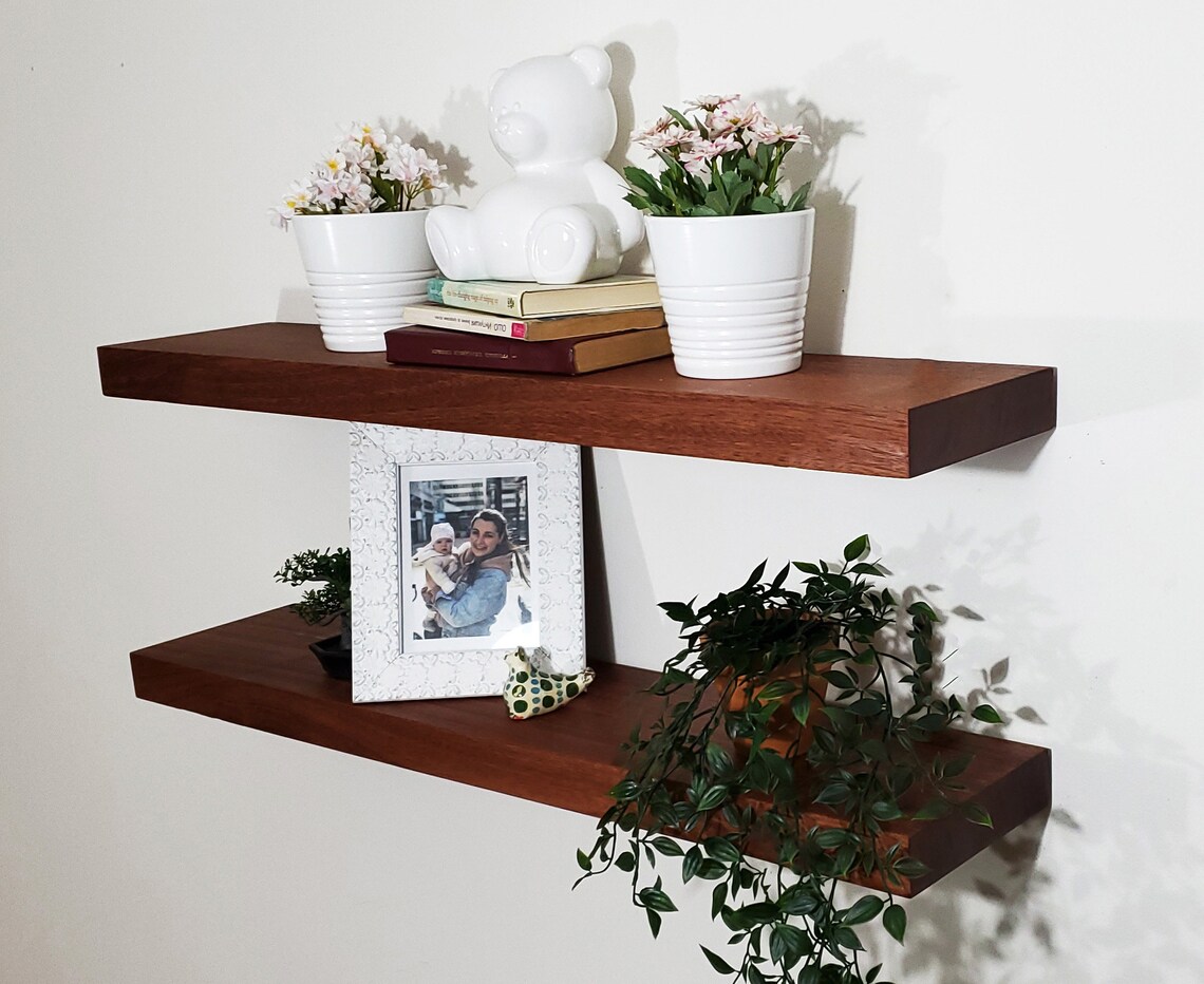 Floating Mahogany Shelf Handmade Shelf Kitchen Shelves Etsy