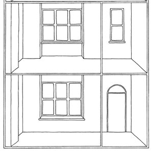 Plantilla de interior de casa para dibujar, manualidades, etc. (carta de EE. UU. y A4)