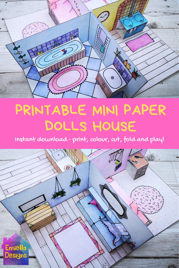 Miniature Pop-Up Folding Paper Doll House [ACB 213]