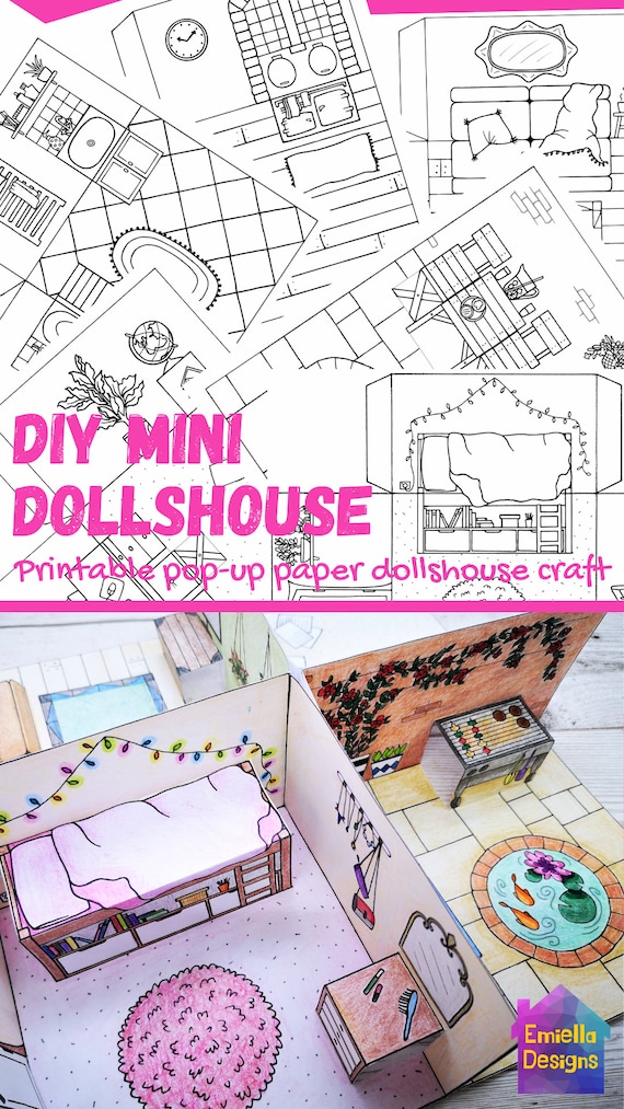 Printable Pop-up Papercraft Dollhouse  Paper doll house, Paper crafts,  Paper house printable