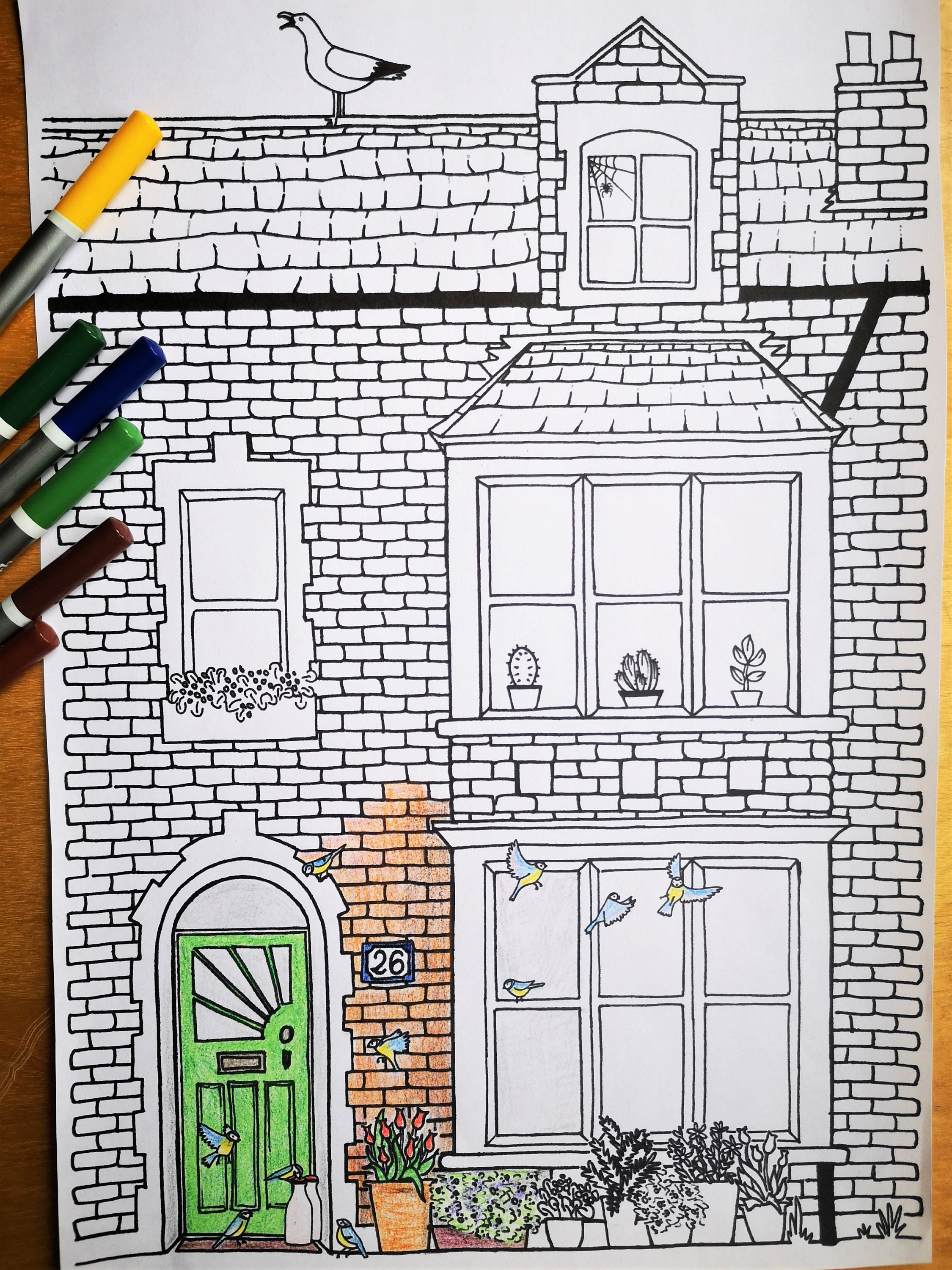 victorian house drawing sketch