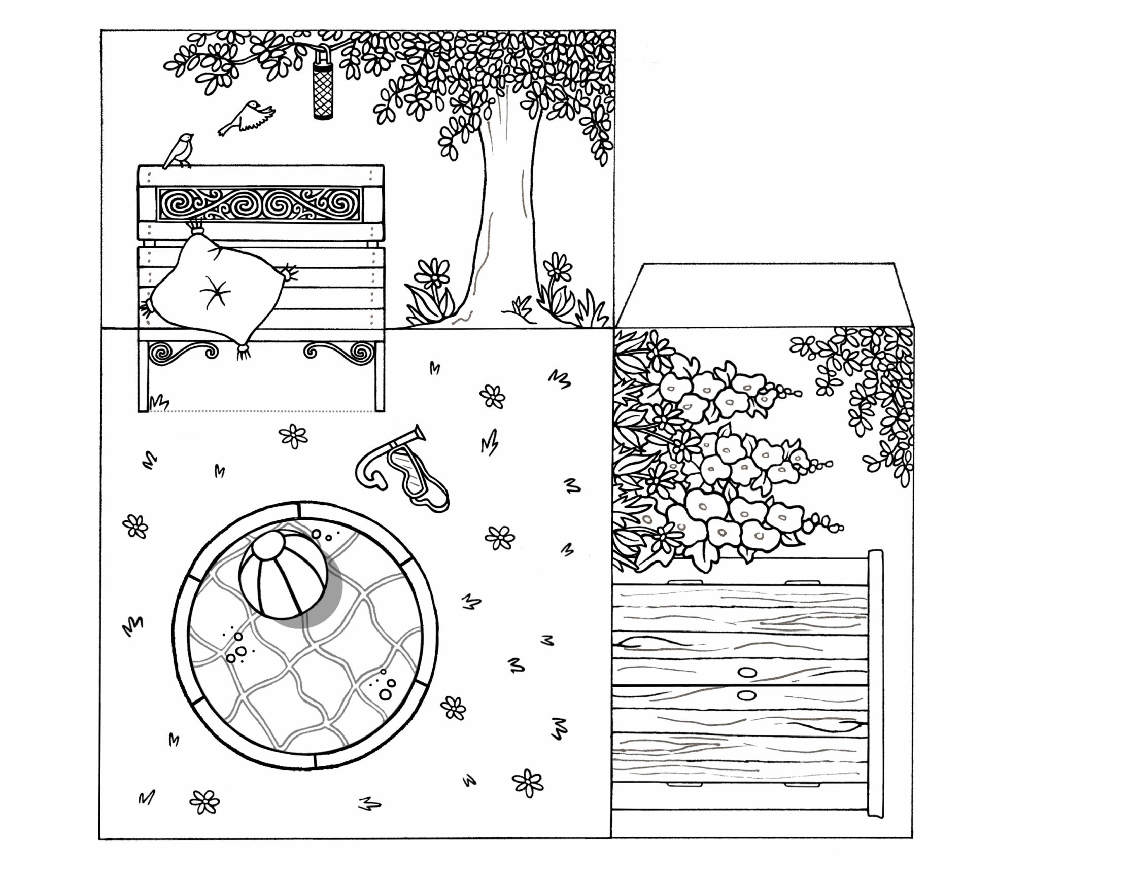 Printable Dollshouse Diorama Lawn Garden Paper Popup Kids Craft Etsy