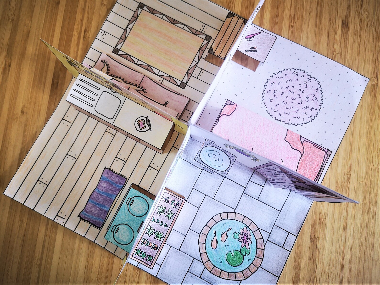 Pop-up Paper Dolls House Bedroom Printable With Dresser and | Etsy