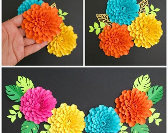 SUPER Verkauf Mini Vorlage Papierblume SVG | Papierblumen Schattenbox | Kinderzimmer Dekor | Papierblumen Dekor | Papier-Blumen-Kuchen-Deckel