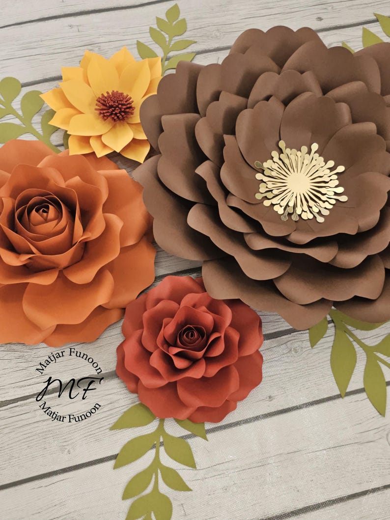 SUPER Sale Fall Paper Flowers Set Wall Decor Fallinspired Floral Wall