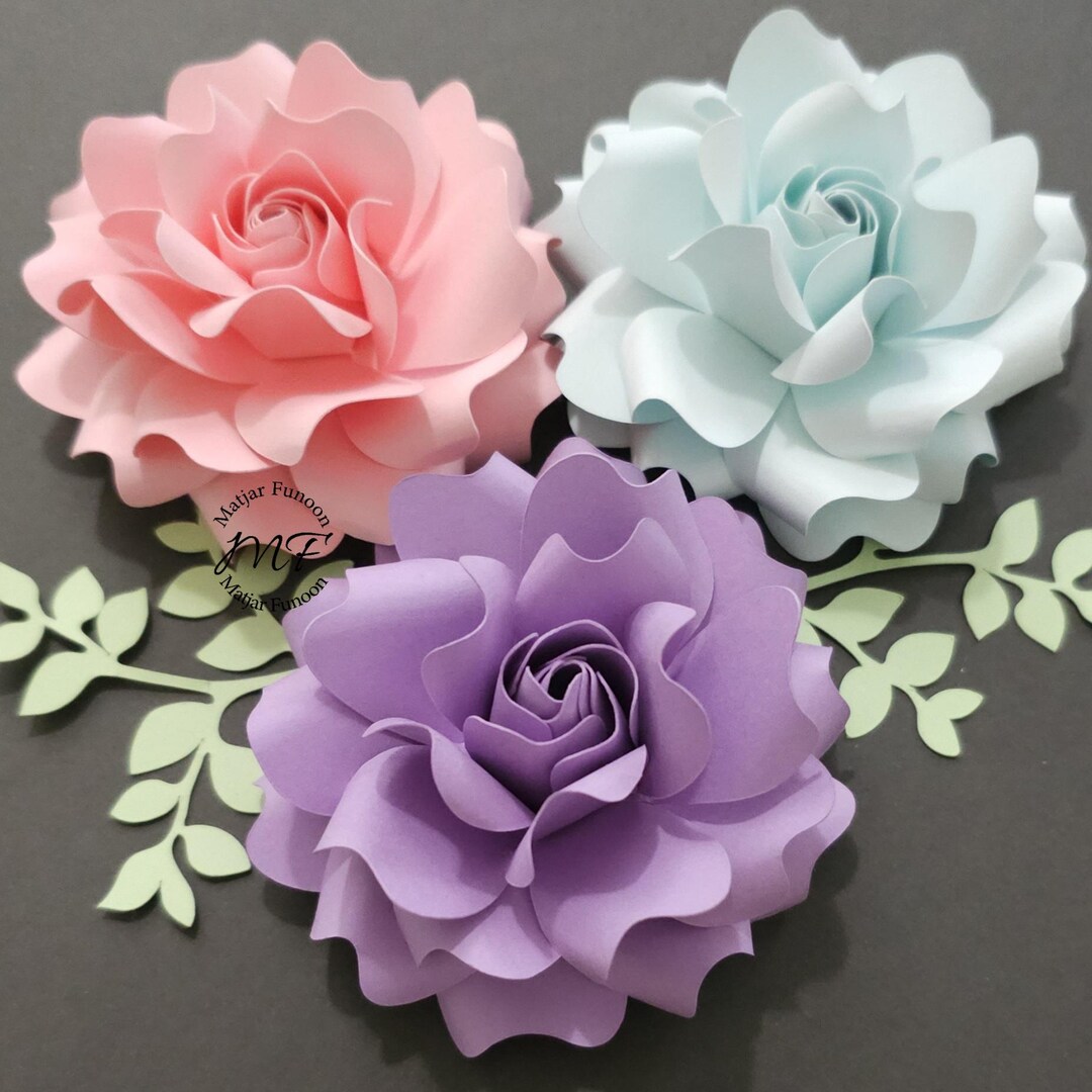 Svg Mini Roses Rose Mini Template Paper Flower SVG | Floral Shadow Box | Nursery Decor ...
