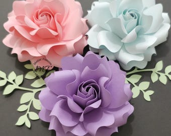 Rose Mini Vorlage Papierblume SVG | Blumen Schattenbox | Kinderzimmer Dekor | Papierblumen Event Dekor | Papierblumen Digital Download