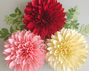 SUPER Sale Mini Template Paper Flower Dahlia SVG | Floral Shadow Box | Nursery Decor | Paper Flowers Event Decor | Paper Flowers Wall Decor
