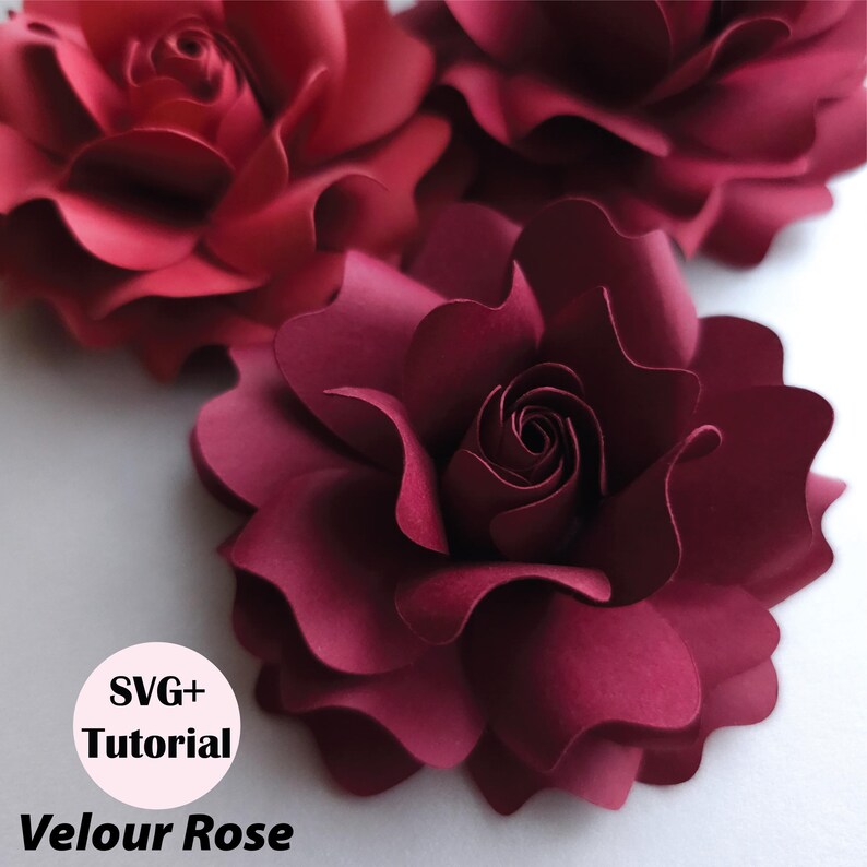 Svg Mini Roses Rose Mini Template Paper Flower SVG | Floral Shadow Box | Nursery Decor ...