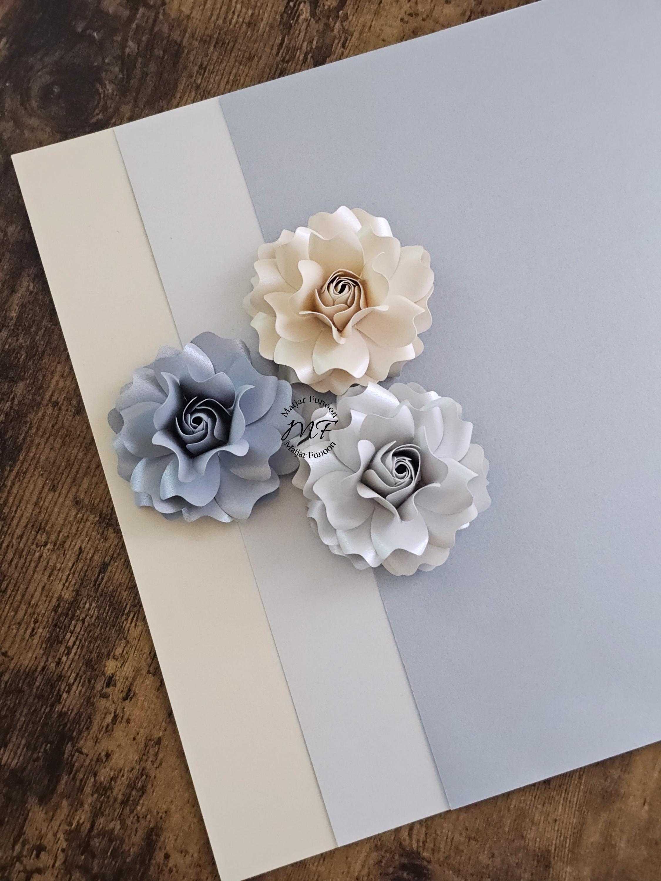 Small Paper Roses 2d Rose Mini Template Paper Flower SVG | Floral Shadow Box | Nursery Decor ...