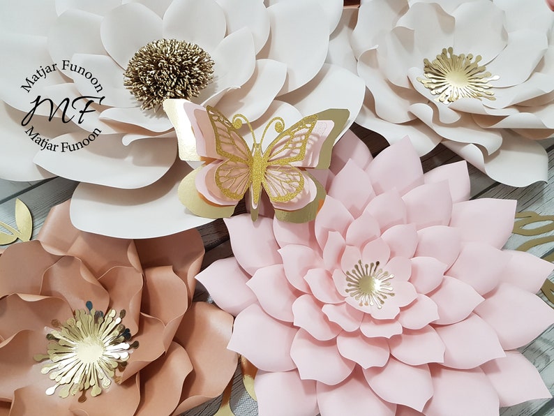 USA Shipping Paper Flowers DIY Kit Rose Gold Paper Flowers Etsy