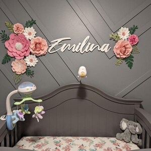 Paper Flowers Set | Soft Pink, Blush and White Paper Flowers | Trendy Girls Nursery Floral Wall Decor | Handmade Paper Roses Wall Decor