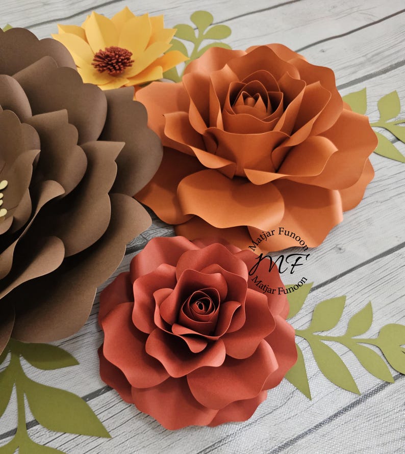 SUPER Sale Fall Paper Flowers Set Wall Decor Fallinspired Floral Wall