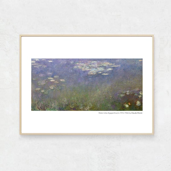 Water Lilies (Agapanthus) (c.1915–1926) by Claude Monet. Original from the Art Institute of Chicago Digital Download Printable Art