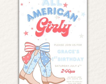 Invito alla festa di compleanno per ragazze americane