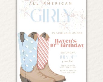 Invito di compleanno per ragazze americane