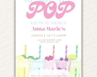 Ready to Pop, Soda Pop, Baby Shower Invitation