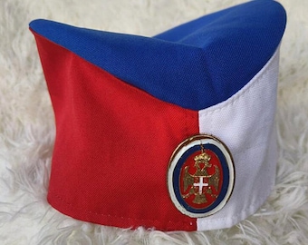 Red/Blue/White Serbian Sajkaca / Black Serbian Sajkaca / Serbian Hat / With and Without Kokarda Emblem