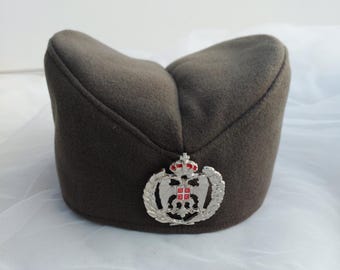 Serbian Sajkaca Hat with Kokarda Badge – Wool Military Cap