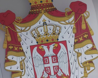 Serbian Grb Eagle Heat Transfer / Ready to Press DTF Transfer Colourful Vinyl / Large Size