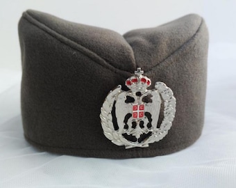 Serbian Sajkaca Hat with Kokarda Badge – Wool Cap