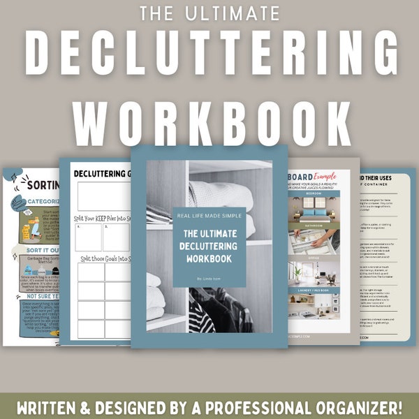 Decluttering Workbook Home Organization Decluttering Guide Clutter Control Workbook Decluttering Tool Home Decluttering Printable Digital