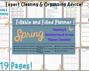 Printable Spring Cleaning Checklist Decluttering Planner Cleaning Checklist Home Organization Household Planner Spring Declutter Guide