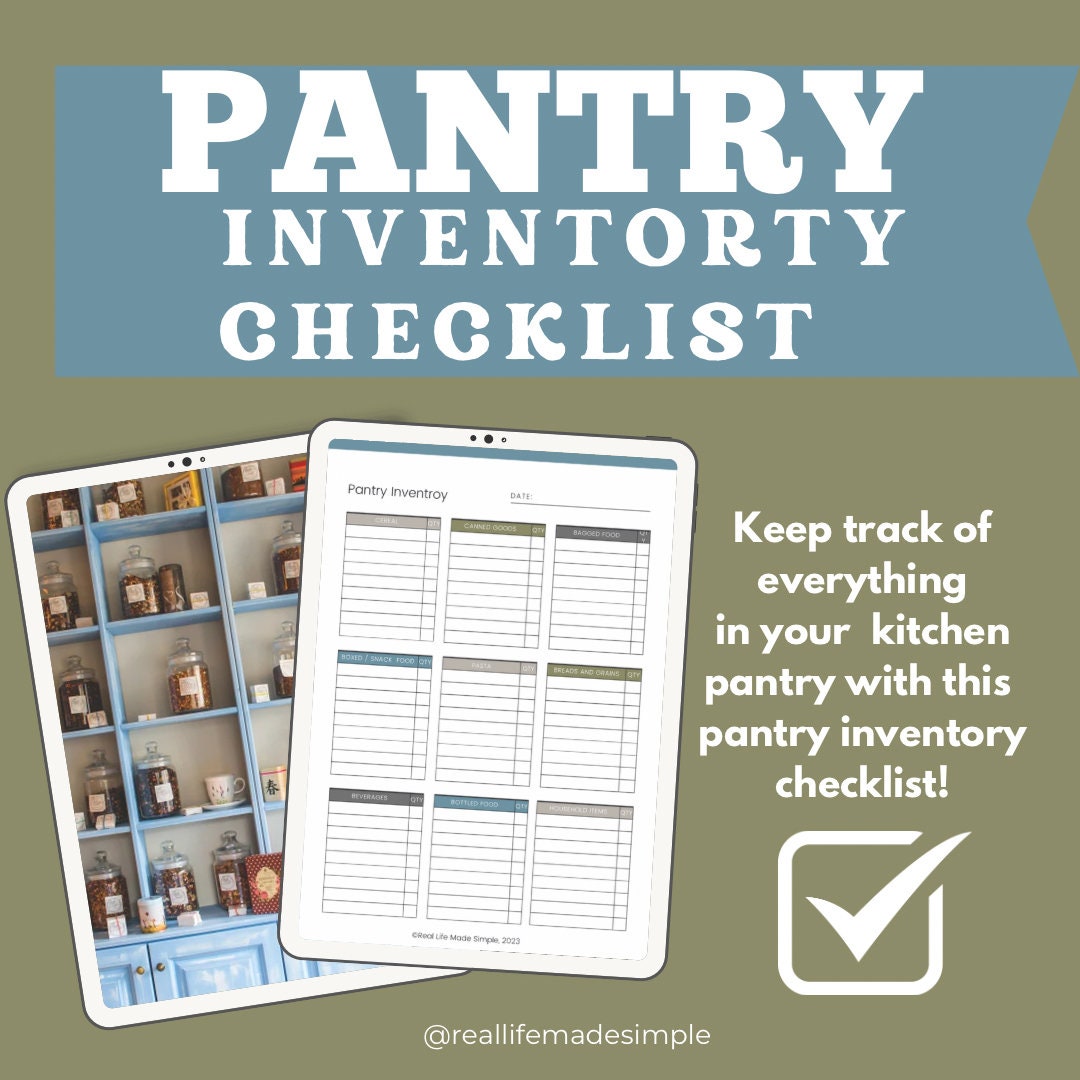 Pantry Inventory Checklist Pantry Printable List Pantry Food Etsy