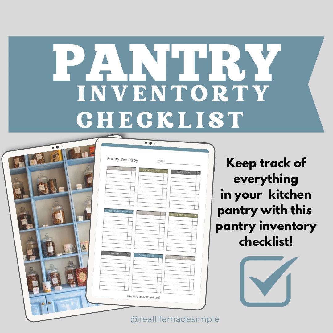 Printable Pantry Organization Checklist Inventory Management Supplies