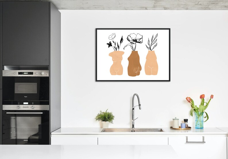 Digital Art Download High Resolution Home Decor Nude Vases Wall Art Print Modern Boho Art |Wall Printable Poster Instant Art