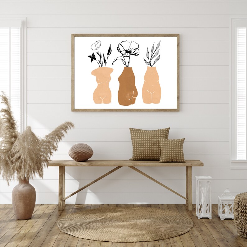 Digital Art Download High Resolution Home Decor Nude Vases Wall Art Print Modern Boho Art |Wall Printable Poster Instant Art