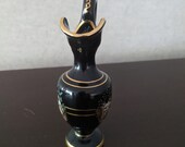 Vintage old amphora Vase handmade cobalt blue Greece porcelain