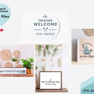 Summer SVG Bundle, Lake Life svg, 13 Lake Inspired Designs | Commercial use | Fishing, Boating, Vacation Cut Files | Hand lettered svg, png image 7