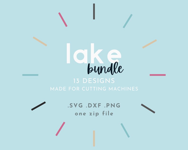 Summer SVG Bundle, Lake Life svg, 13 Lake Inspired Designs | Commercial use | Fishing, Boating, Vacation Cut Files | Hand lettered svg, png image 2
