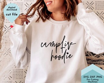 Camping Hoodie svg | Campfire Hoodie SVG, Camp Summer Cut File | Commercial Use Digital Download