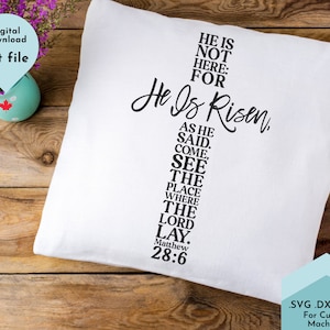 He is Risen svg, Cross svg, Christian SVG Cut File, Easter Sign Cut File, Cricut Cut File