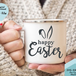 Happy Easter svg, Easter Bunny svg, Modern svg, Kids Easter svg, Mug svg, Spring SVG Cut File,  Easter Cricut Cut File,