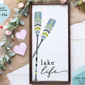 Lake Life SVG, lake house svg, Summer SVG, Lake sign svg, Vacation svg, Painted Paddles Kayak Canoe SVG, File di taglio delle vacanze