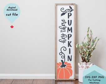 Porch Sign SVG - Vertical Porch Sign - Hey There Pumpkin Svg, dxf, png - autumn svg, thanksgiving svg, Cricut Cut File