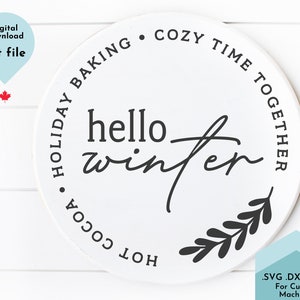Hello Winter Svg, Christmas Sign Svg, Holiday Svg, Hello Winter Svg, Front Porch Sign Svg, Happy Holidays Svg, sign svg, winter svg