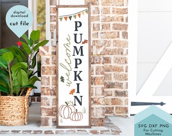 Fall Vertical Porch Sign - Hello Fall Svg, dxf, png - Autumn svg, Thanksgiving svg, Cricut Cut File