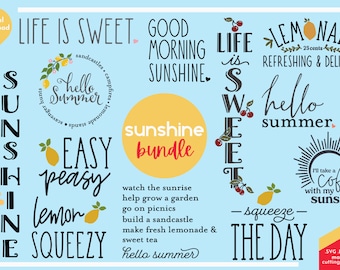Sunshine Quotes SVG Bundle: Summer Crafting Cut File Designs for DIY Projects and Home Decor, Commercial Use Ok