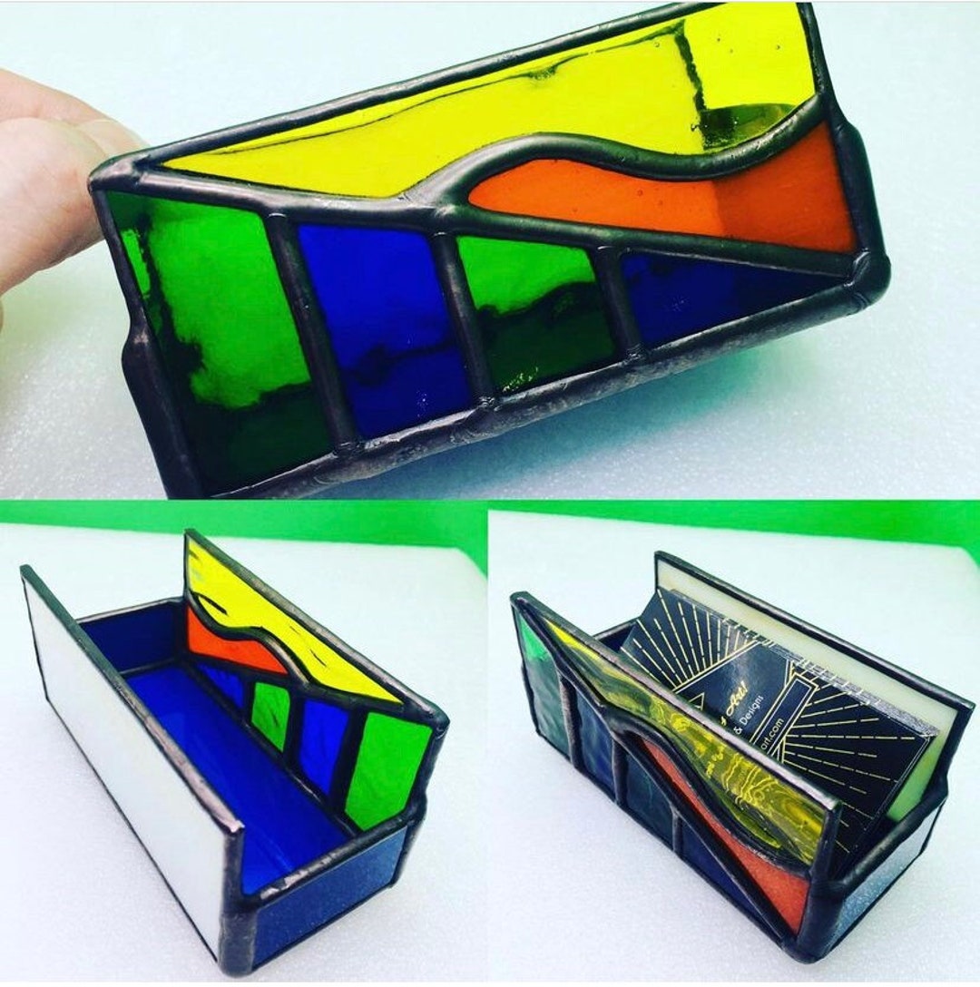 Stained Glass Card Holder Glass Card Holder Handmade Etsy