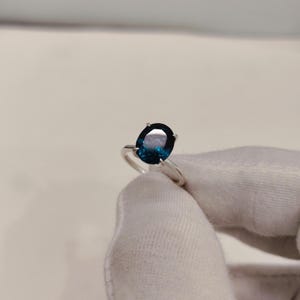 Teal sapphire Engagement Ring, Oval Cut Teal Sapphire Ring, 925 Sterling Silver Ring, September Birthstone, Teal Sapphire Ring, Gift for Her