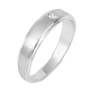 Men&#39;s Diamond Band , Men&#39;s Wedding Band Ring, Lab Grown Diamond Wedding Ring, Anniversary Gift for Men, Gift for Husband, Gift for him