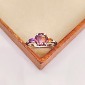 Ametrine Ring, Ametrine Engagement Ring, Oval Cut Ametrine Ring, 925 sterling Silver Ring,  Wedding Ring, Birthday Gift,  Gift for her