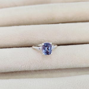 Alexandrite Engagement Ring, Cushion Cut Color Change Alexandrite Ring,  Ring, 925 Sterling Silver Ring, June Birthstone Ring, Gift for her